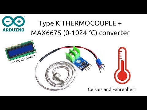 K-type thermocouple + MAX6675 to measure high temperatures (°C/°F) using Arduino