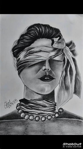 Final Sketch Completed !!🔥🔥The Lady With Blindfold!!