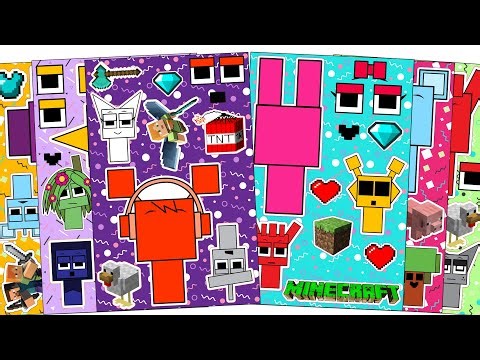 ✨Paper DIY✨ Sprunki x Minecraft Stickers Book 💎 Cute DIY Minecraft Stickers | Satisfying ASMR