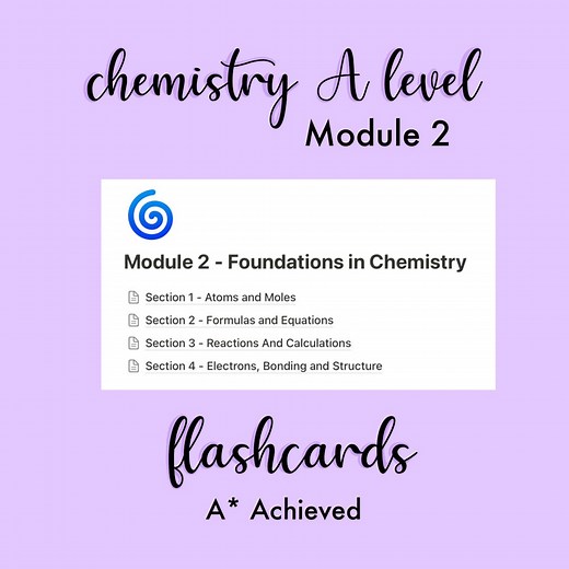 Module 2 A-level Chemistry OCR A - Notion Flashcards, Includes All Flashcards for Active Recall - Etsy UK