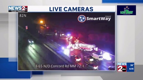 I-65 closed in Brentwood after multi-vehicle crash