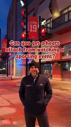 Heart racing during the game? That’s not just the score. ❤️ Our cardiologist Dr. Ryan Gindi says game-day stress really can impact your heart health - and even cause a heart attack. Learn more: https://bit.ly/3JSC5Tl | Henry Ford Health
