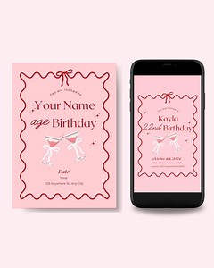 Custom Digital Birthday Invitation, Fully Customized Birthday Invitation, Customized Template, Editable Template, Birthday Party Template. - Etsy Canada