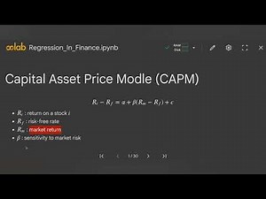 Regression in Finance| CAPM and Fama-French Three-Factor Model