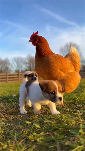 A Puppy Tried to Play With a Chicken… This Was Too Cute to Ignore #dogs #puppy #cute #cat #animals