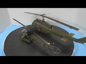 The Revell 1/32 scale Huey and the 1/35th Bell-47 MASH helicopters