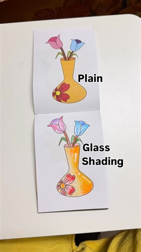 Bijal Art on Instagram: "Simple glass shading techniques of the flower vase"