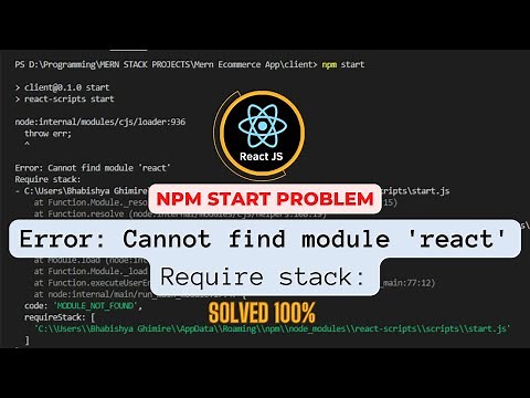Error: Cannot find module 'react' || Solved