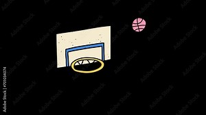 Animated basketball icon background, logo symbol, social media