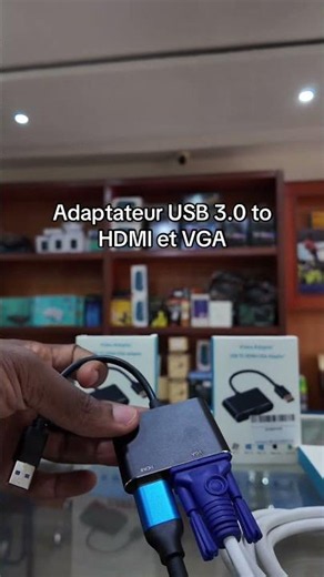 🖥️ **ADAPTATEUR USB 3.0 VERS HDMI & VGA** 🔌\n\nConnectez votre ordinateur à un écran externe, un pro