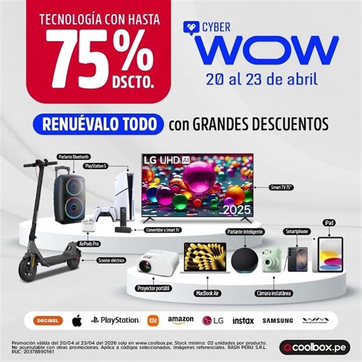 🚀 Aprovecha el Cyber Wow en Coolbox antes que se acabe