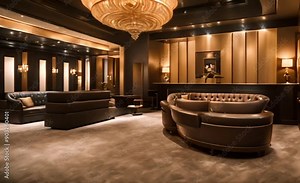 Exclusive VIP Section: Walk through the main area and step into a secluded VIP section with private booths, personal waitstaff, and luxurious decor. Stock Video