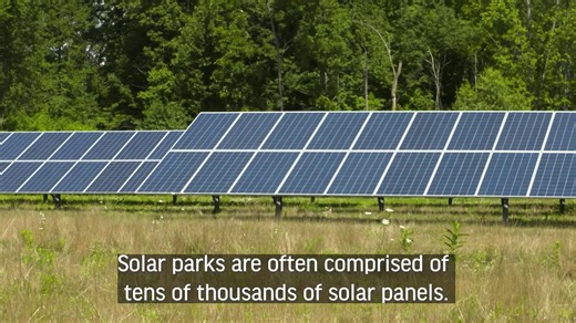 4.9K views · 24 reactions | Solar parks are often comprised of tens of thousands of solar panels. When multiple panels are linked together, they form an array. These solar arrays must be built on an area of flat land, then separated so the panels don’t throw shade on each other when the sun’s position changes throughout the day or from month to month. #EarthMonth | DTE Energy | Facebook