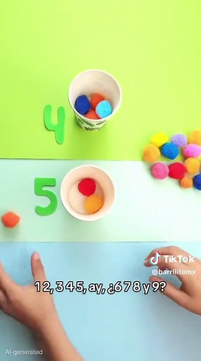 Aprender a Sumar Jugando con Pompones y Colores