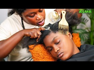 ASMR ✨Whispering, Long Nails Hair Parting, Hair Trimming, Hair Brushing & Scalp Scratching for Sleep