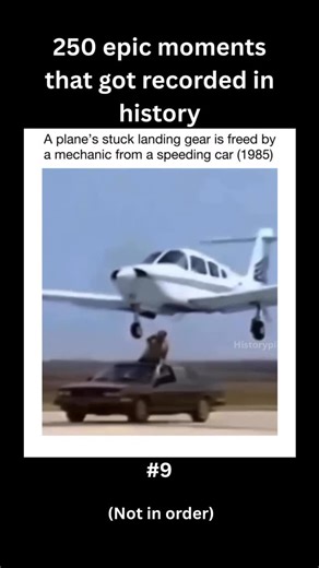@historypillz on Instagram: "In March 1985, pilot Scott Gordon was attempting to land his single-engine Piper Turbo-Arrow at St. Augustine Airport (now Northeast Florida Regional Airport) in Florida when he discovered that the right landing gear had failed to deploy and was stuck in its well. This left him facing the high-risk prospect of a belly landing, which could have damaged the aircraft or caused injury. To avert disaster, Gordon enlisted the help of fellow stunt pilot and mechanic Jim Mos