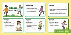 Fitness Circuit Station Challenge Cards