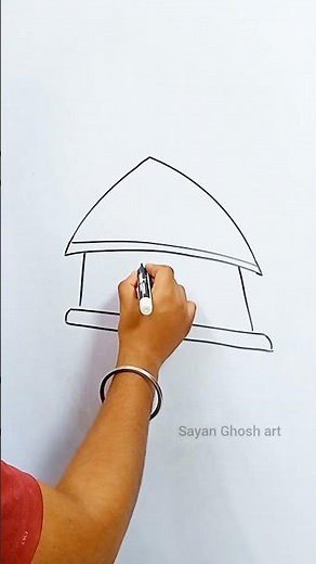 How to Draw a Temple 🛕 | Simple Drawing Tutorial #shorts #art #shortsfeed #drawing