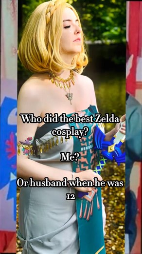 Who did the better Zelda cosplay: me, or my husband dressed as Link at 12? #zelda #cosplay