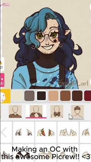 Making an OC with Picrew #antiai #transgender #oc #picrew #trend #tvgirl #bluehair #charactercreator
