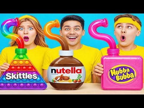 Geometric Shape Food Challenge 🍕 Fun & Crazy Kitchen Ideas by 123GO! TRENDS