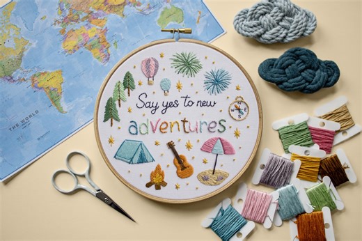We’re so excited to introduce you to our January member’s guest pattern, ‘Say Yes to New Adventures’ by the talented Beatrice (@em_bea_roidery)! 😍🎸🎆🏕️ From hot air balloons to guitar lessons to camping under the stars, it’s the perfect pattern for inspiring creativity and embracing new experiences - whether that’s learning a new skill, exploring the great outdoors, or trying something bold and exciting. Plus, it gives confident makers plenty of opportunity to practice stitching letters, alon