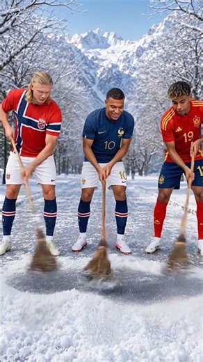 The winter moment: Ronaldo, Messi, and Haaland #ronaldo #cosplay