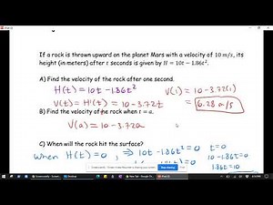 Basic Projectile Motion Using Calculus