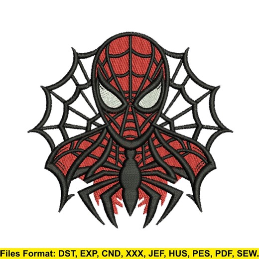 Spider Web Hero Embroidery Design – Red & Black Superhero Mask (digital Download) - Etsy