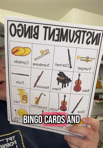 Engaging Instrument Families Bingo Game for Students