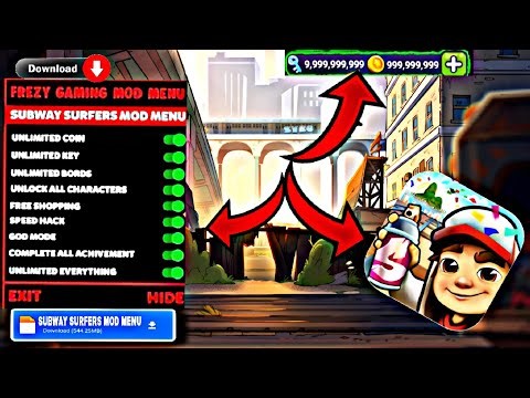 Subway Surfers mod menu Unlimited coins and Keys and Free Shoping Download 😎