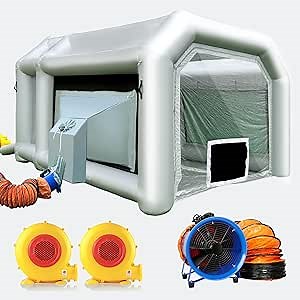 WARSUN Indoor Inflatable Paint Booth with Oversize Air Draft Device and 520W Exhaust Fan, 20x11.5x9Ft Professional Inflatable Spray Booth with Blowers Portable Car Parts Working Booth Tent