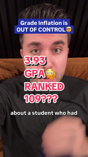 3.93 GPA AND RANKED 109😳???? This is just wrong. For way too long we have let noisy parents make teachers miserable over even the smallest bad grade that a student might receive, and administrators have punished them by tying their pay and performance to the grades of their classes. The result? Teachers have no incentive to give students honest grades and feedback on their assignments, and GPAs have skyrocketed. But if everybody has a 4.0, then that distinction becomes completely meaningless. O