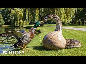 rescue animal: Brave Mother Duck Fights Giant Python in Daring Rescue of Her Duckling