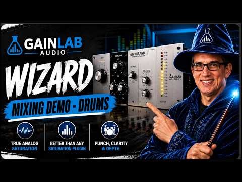 GainLab Audio Wizard Stereo Saturator on Drums
