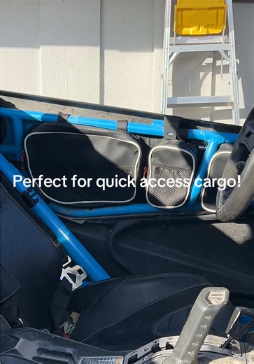 UTV Essential: Door Bags! Get more organization and storage with these high density material, water proof zipper door bags. Easy Velcro install and quick cargo access. 3 pouches per side. Passenger and driver side included. @Benlari @Can-Am Off-Road #utv #canam #storage #4x4 #cargo