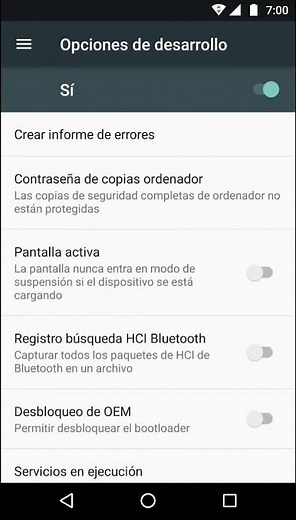 Como activar la depuración USB