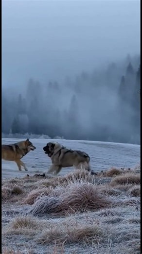 Gray Wolf vs Caucasian Shepherd #wolf