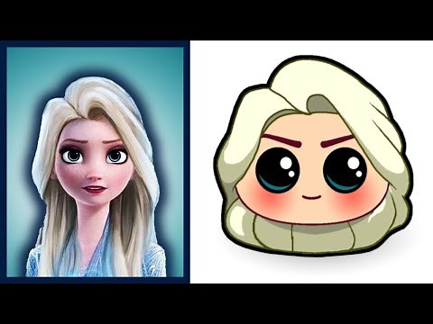 How to Draw a Cute Elsa Face - Draw so Cute Frozen 2