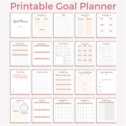 Goal Tracker Printable, Goal Planner 2026, Template for Work, Business, Personal Life, Achiever Workbook - Etsy Australia