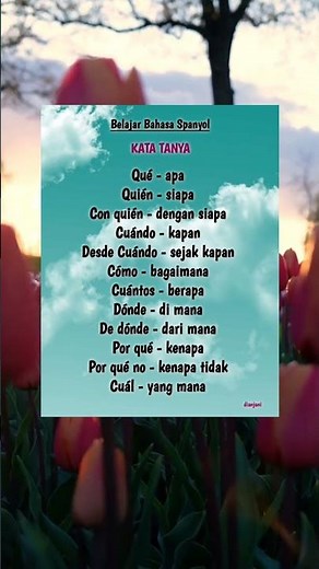 Belajar bahasa Spanyol: Kata Tanya #bahasaspanyol #belajarbahasaspanyol #aprenderespañol