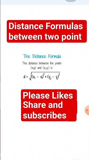 The Distance formulas between two points