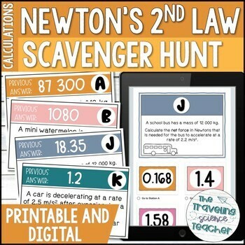 Net Force and Acceleration / Newton's 2nd Law Calculation Practice Activity