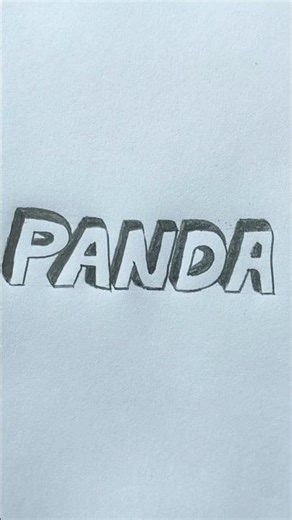 Easy 3D Text Drawing | PANDA | Pencil 3d Text Drawing | #3d #3dart #3dletterdrawing #3dtext
