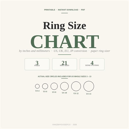 Ring Size Conversion Chart, Ring Size Chart by Inches, Printable Ring Size Chart Rings, Us Ring Size Chart, Ring Size Chart, Printable Ring - Etsy
