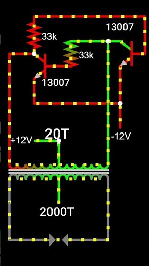 #⚡High Voltage Generator circuit diagram Animation | 13007 Transistors + Transformer##