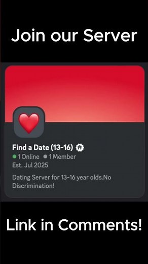 Dating Discord Server for 13-16y olds!!