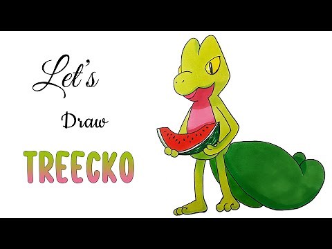 How to Draw Treecko | Step by Step Art Tutorial | 4K