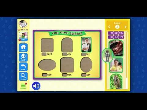 ABC Mouse-Level 10 Lesson 20-Silly Syllables wth Prospector Paul-Long Vowel Syllables-Cut Out Puzzle