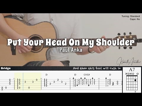 Put Your Head On My Shoulder - Paul Anka | Fingerstyle Guitar | TAB + Chords + Lyrics